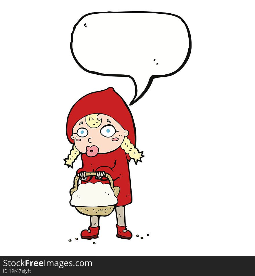 Little Red Riding Hood Cartoon With Speech Bubble