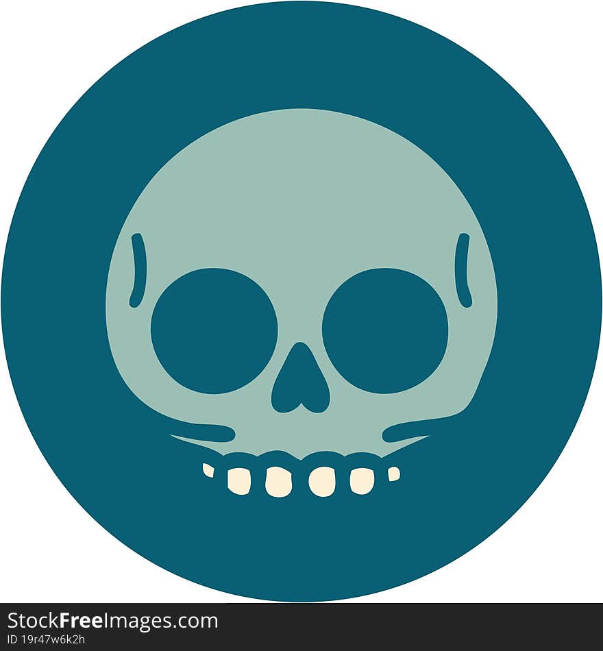 tattoo style icon of a skull