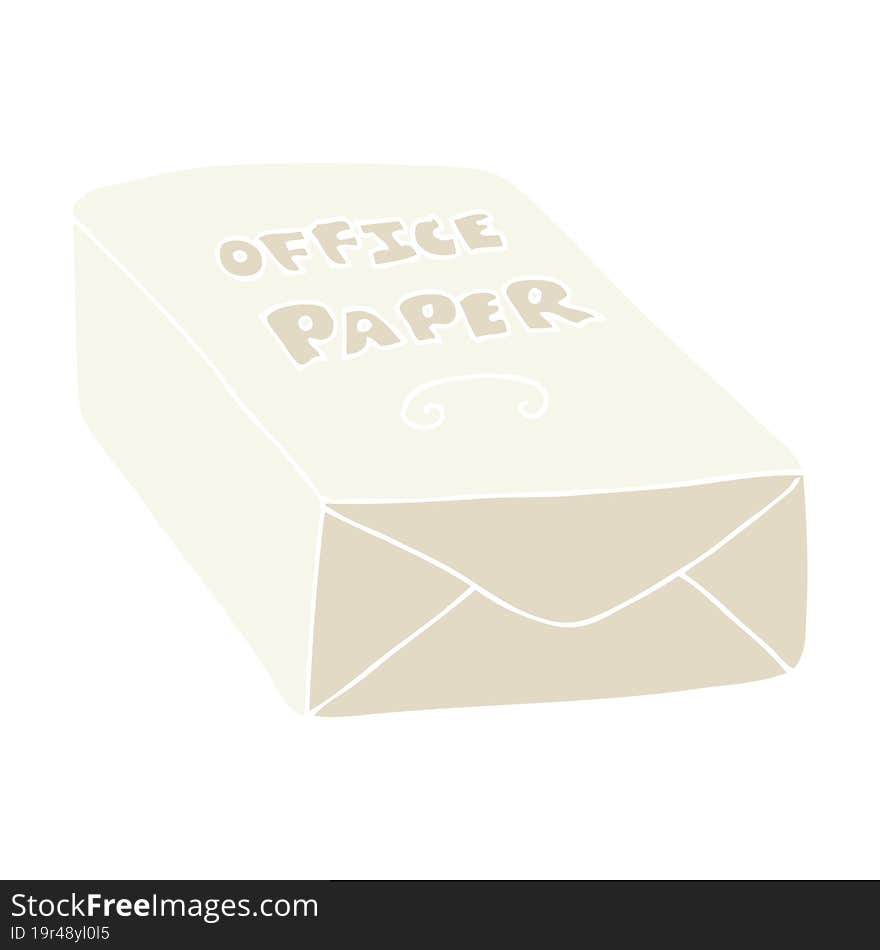 flat color illustration of a cartoon office paper