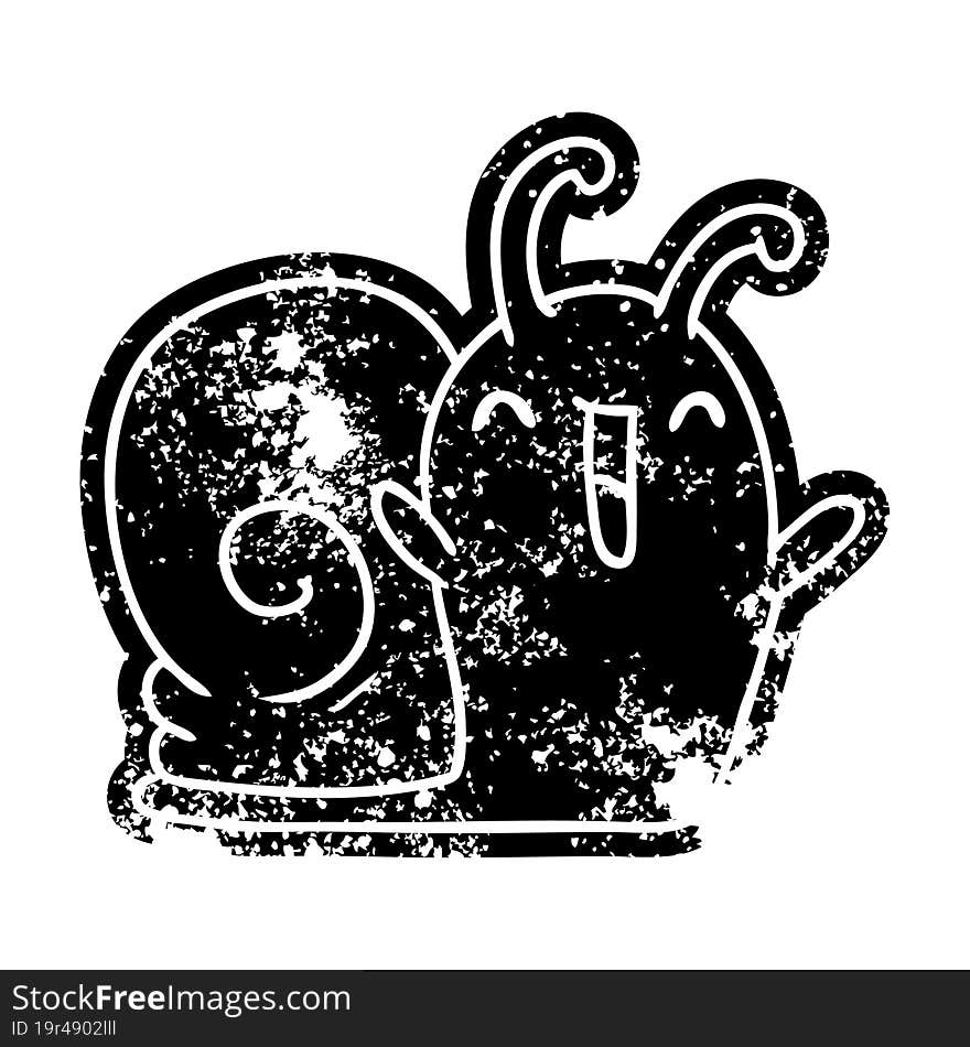 grunge icon kawaii happy cute snail