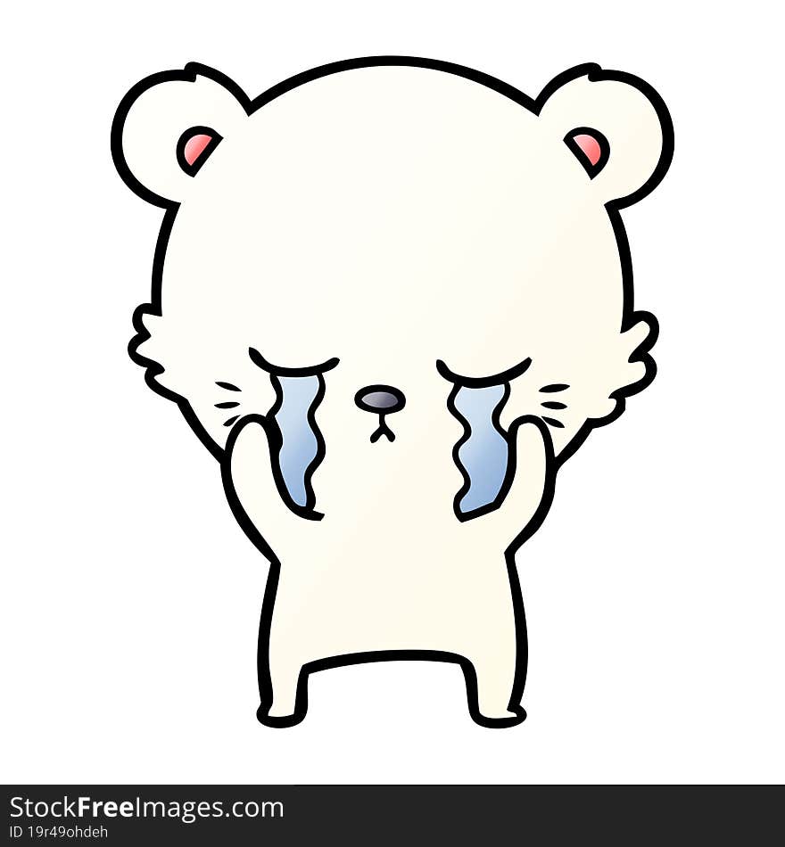 crying cartoon polarbear. crying cartoon polarbear