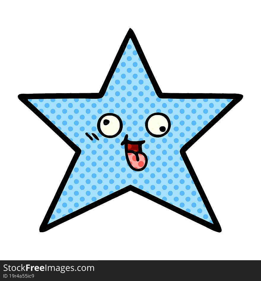 comic book style cartoon star fish