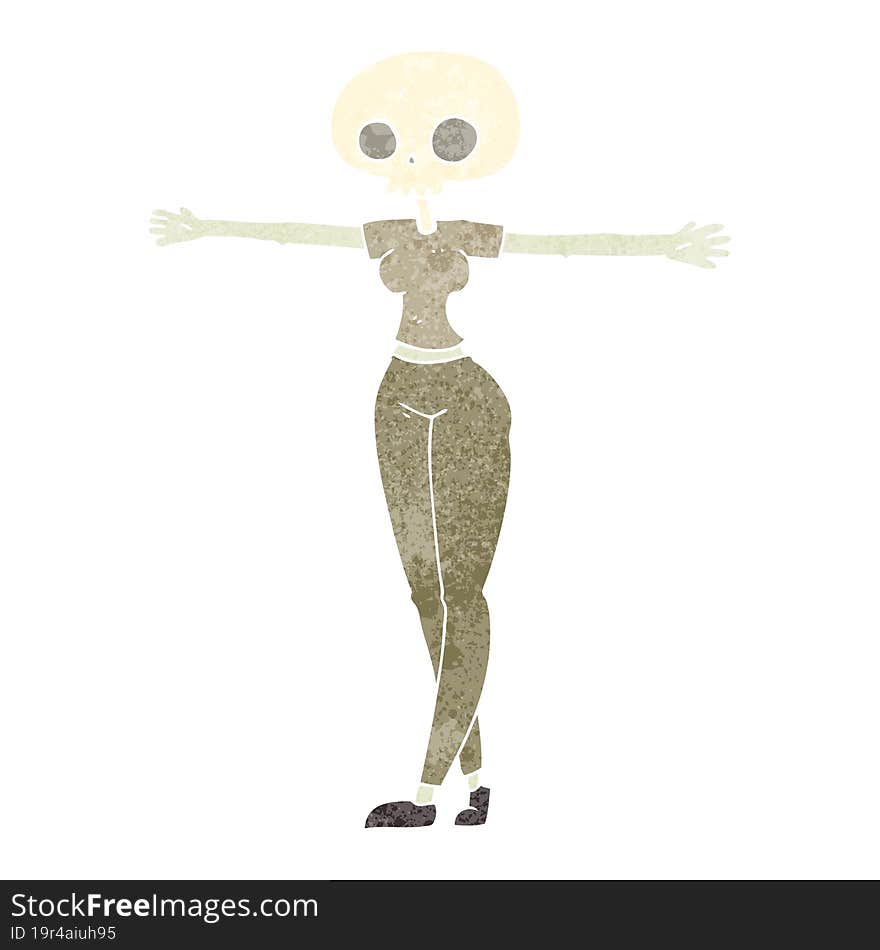 Retro Cartoon Zombie Woman