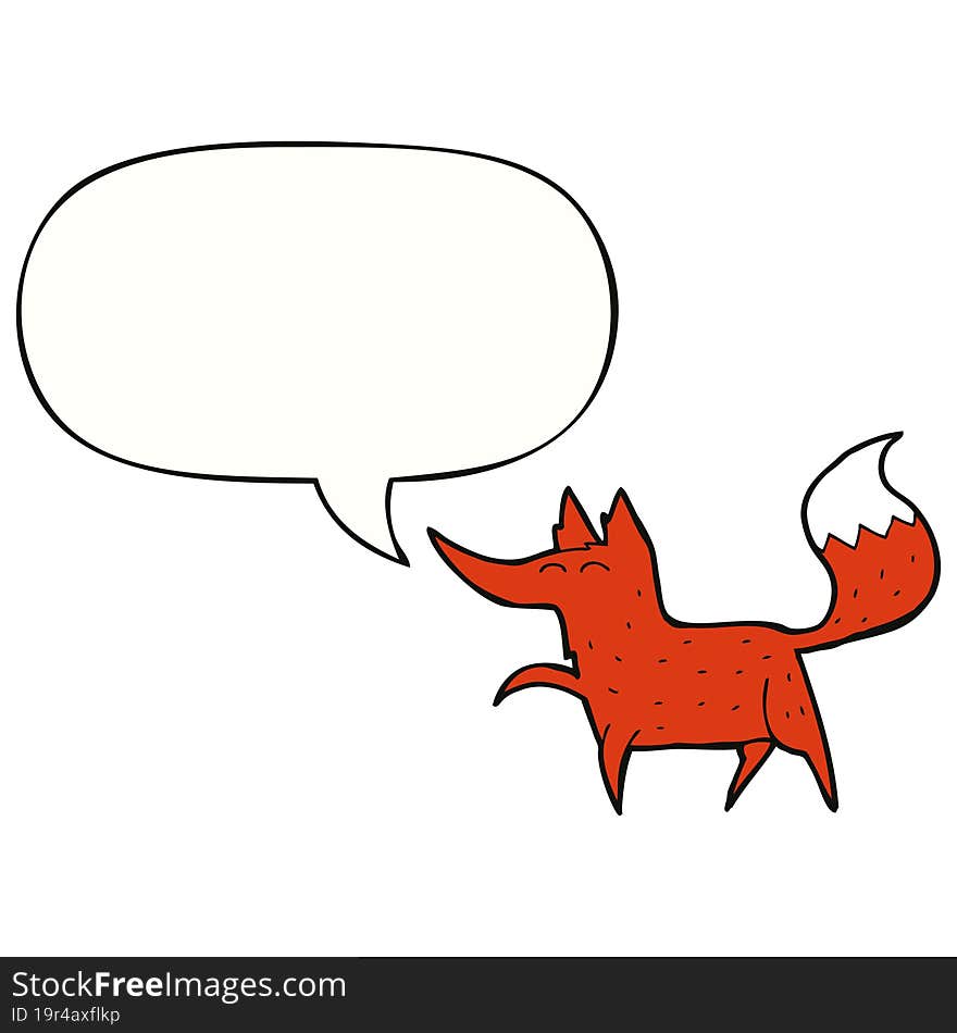 cartoon fox and speech bubble