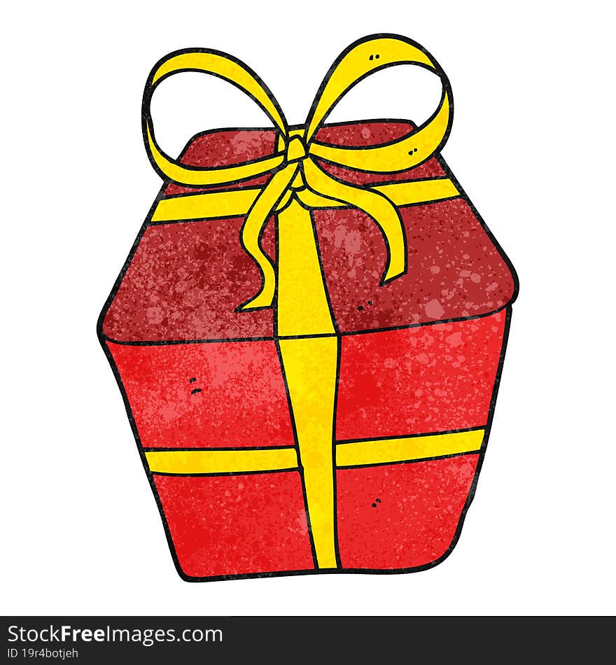 Textured Cartoon Wrapped Present