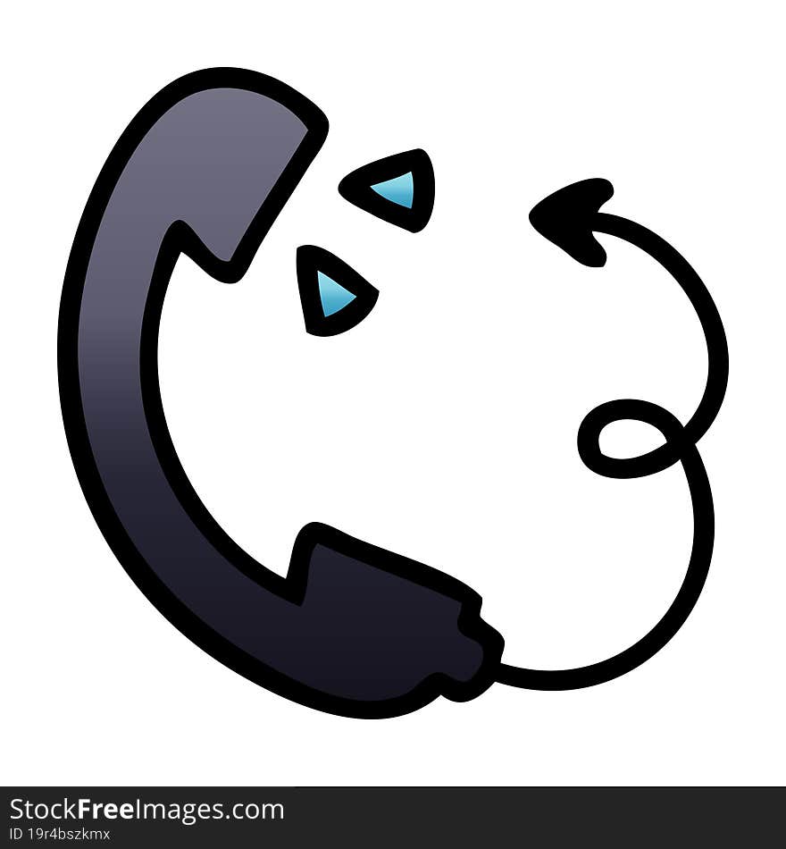 Gradient Shaded Cartoon Telephone Handset