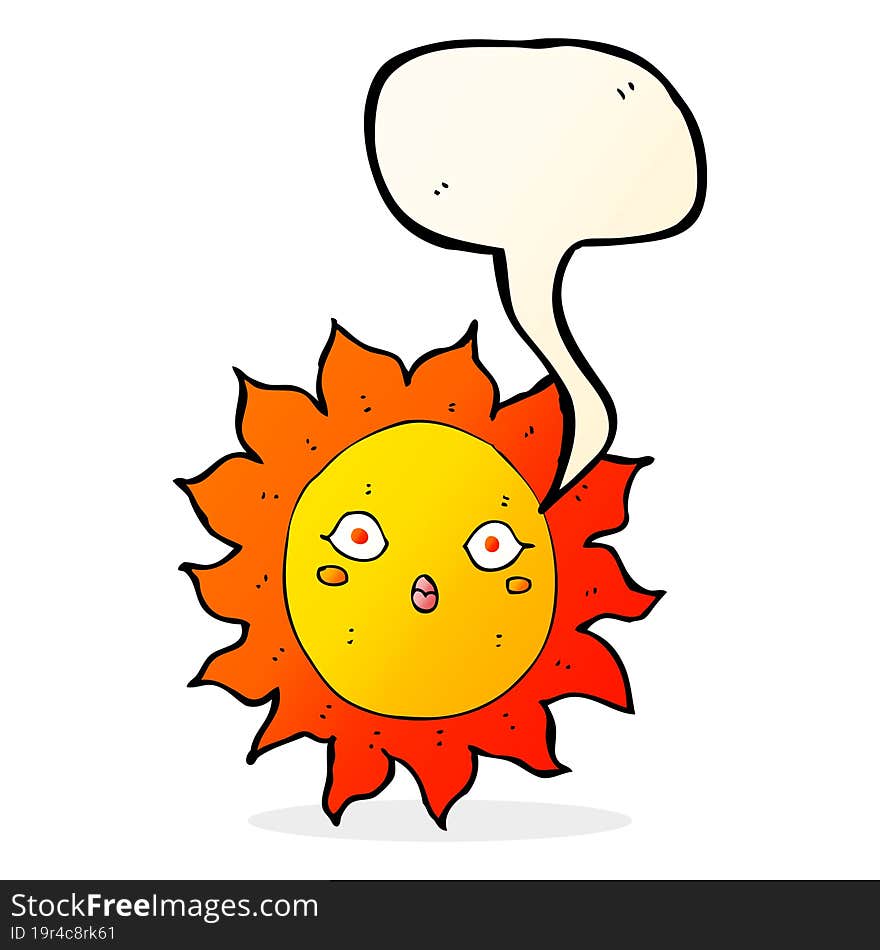 Cartoon Sun With Speech Bubble