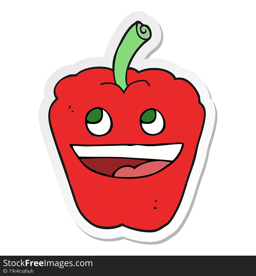 Sticker Of A Cartoon Pepper