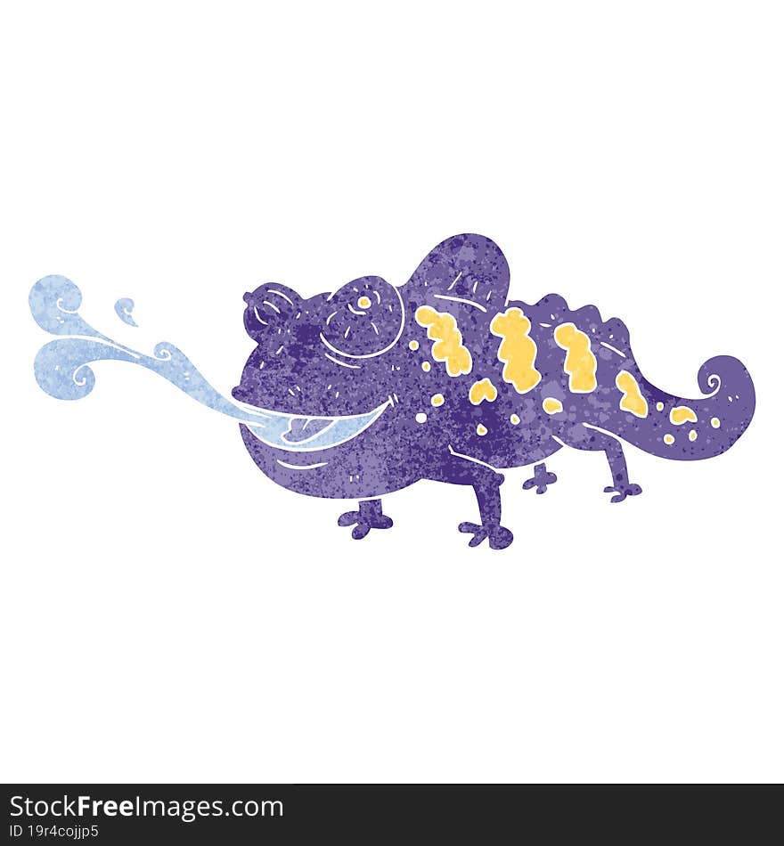 Retro Cartoon Chameleon