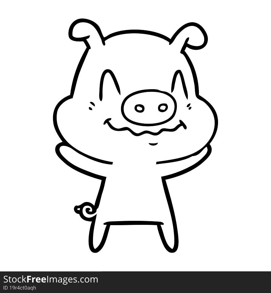 nervous cartoon pig. nervous cartoon pig