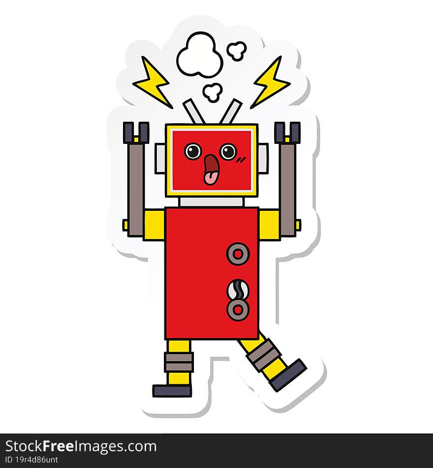 sticker of a cute cartoon robot