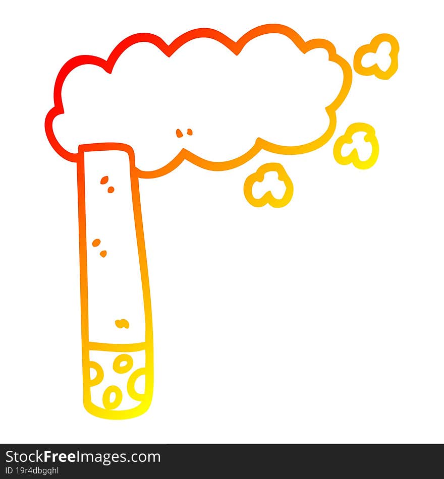 warm gradient line drawing cartoon cigarette