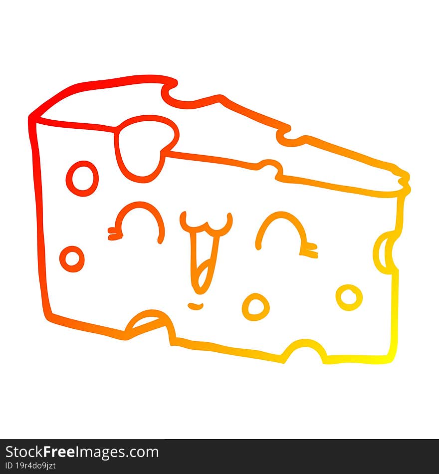 Warm Gradient Line Drawing Cartoon Cheese