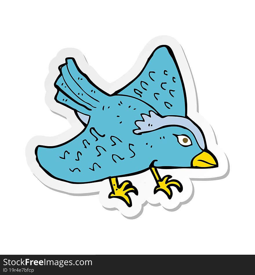 sticker of a cartoon garden bird