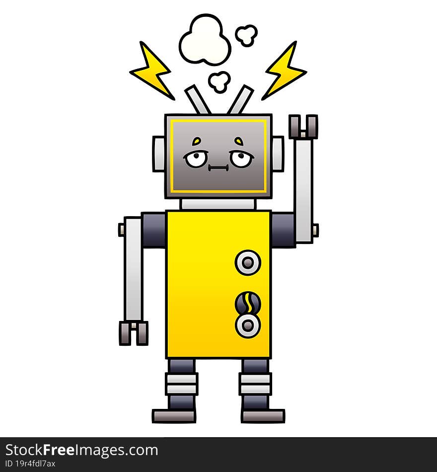 gradient shaded cartoon robot