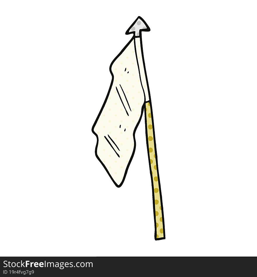 comic book style cartoon white flag