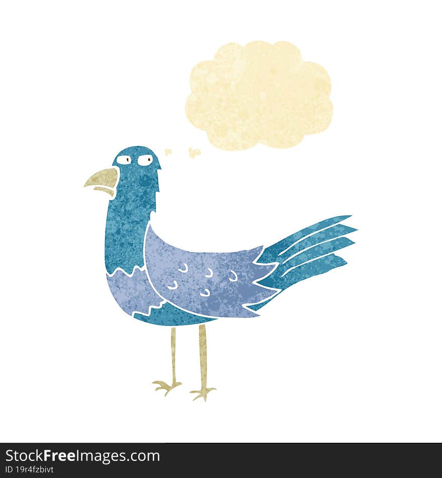 cartoon bird with thought bubble