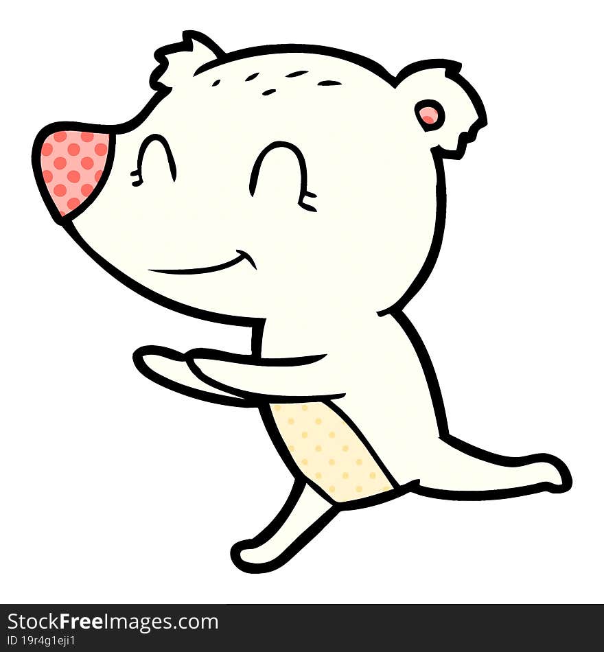 running polar bear cartoon. running polar bear cartoon