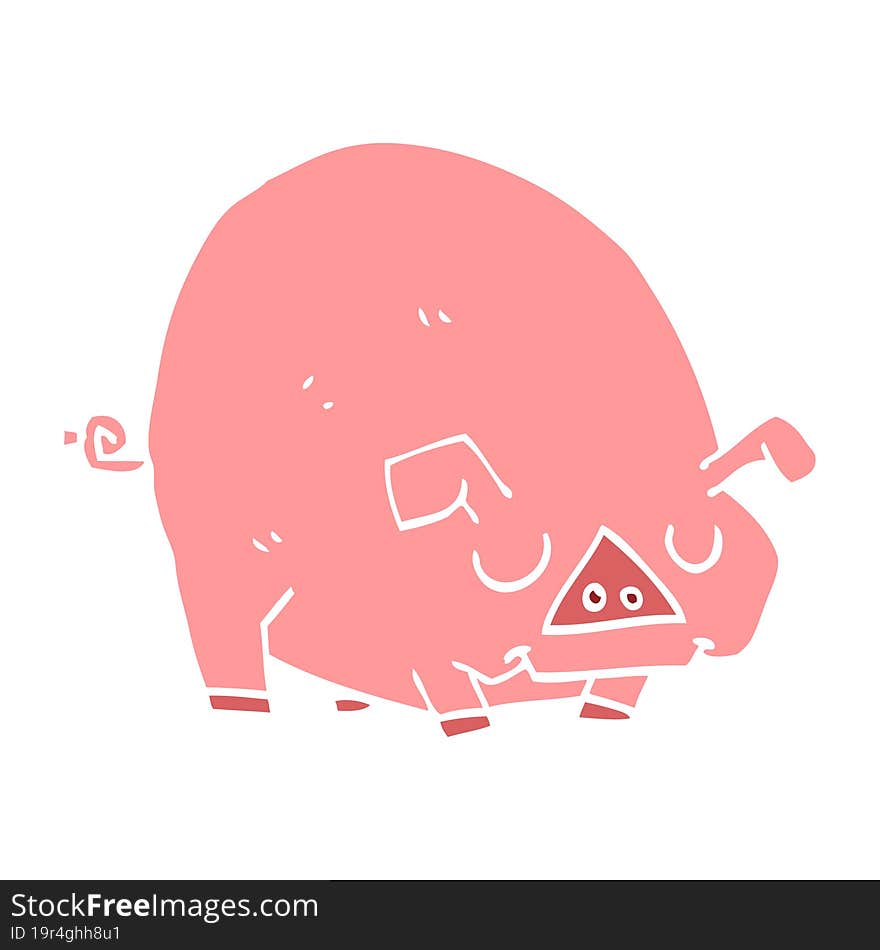 cartoon doodle fat pig