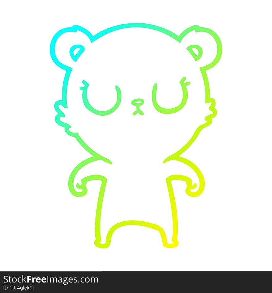 cold gradient line drawing peaceful cartoon bear