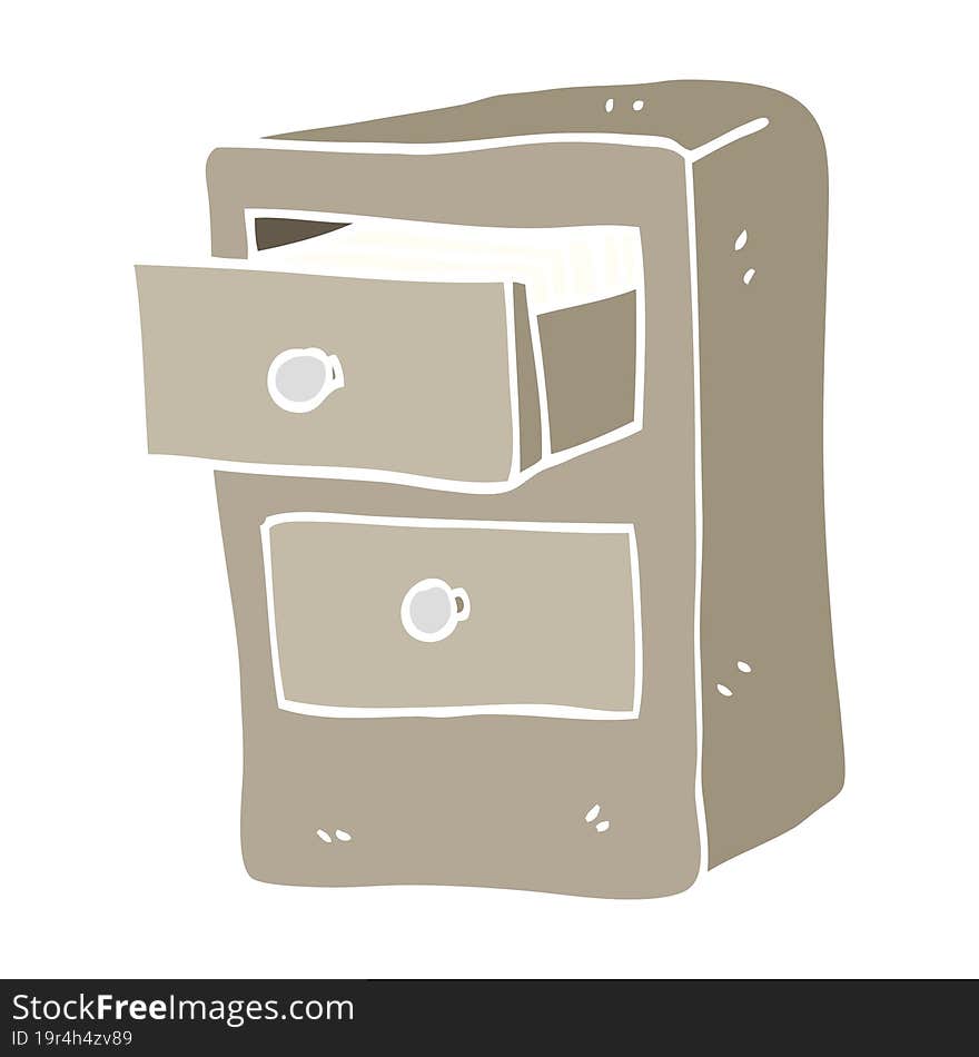 flat color illustration cartoon drawers of files