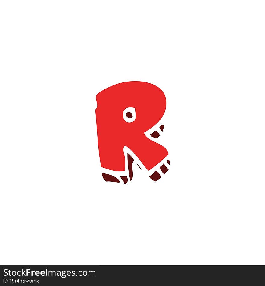 cartoon doodle letter r