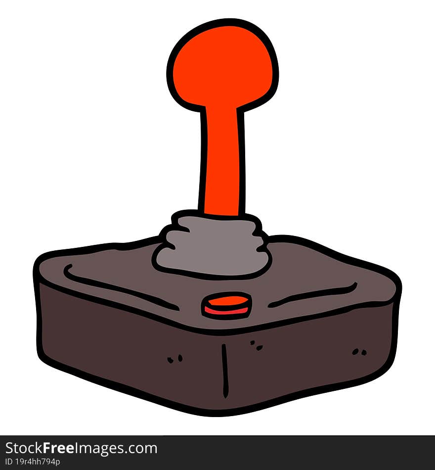 hand drawn doodle style cartoon joystick