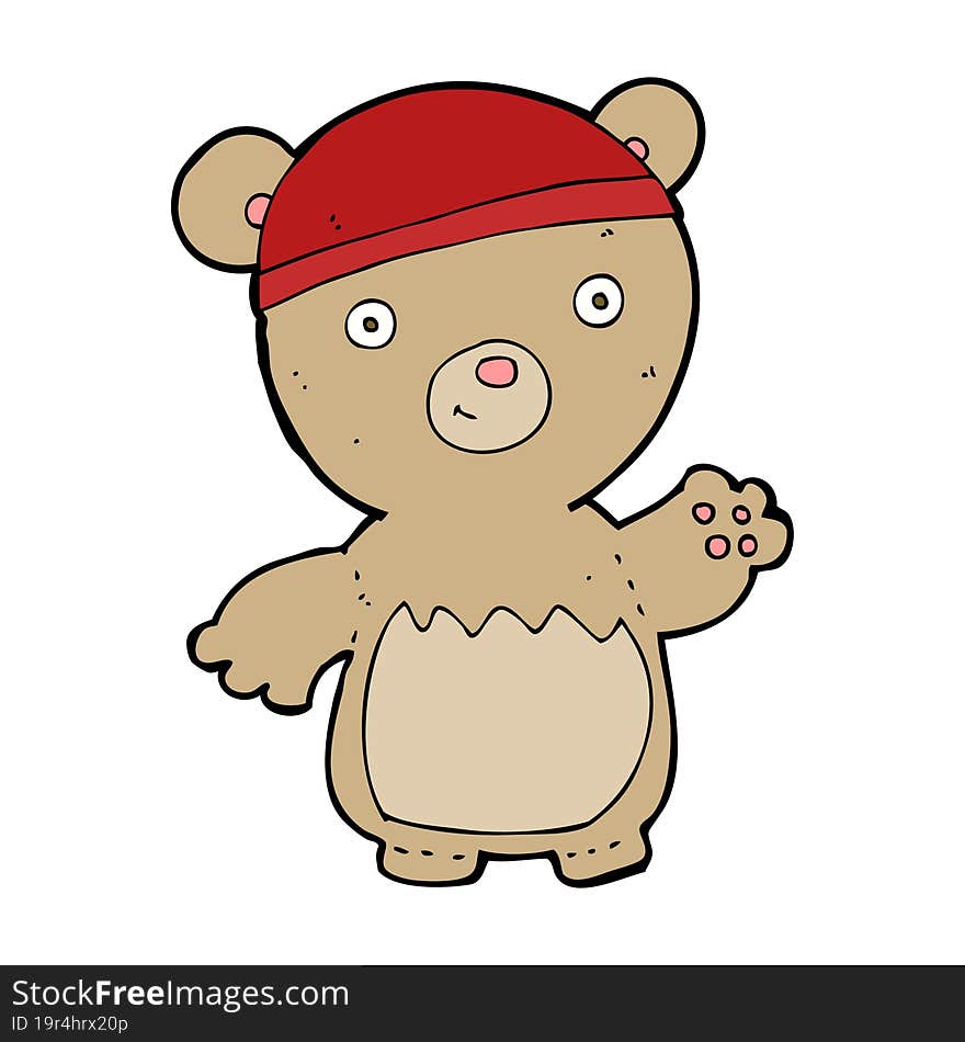 cartoon teddy bear wearing hat