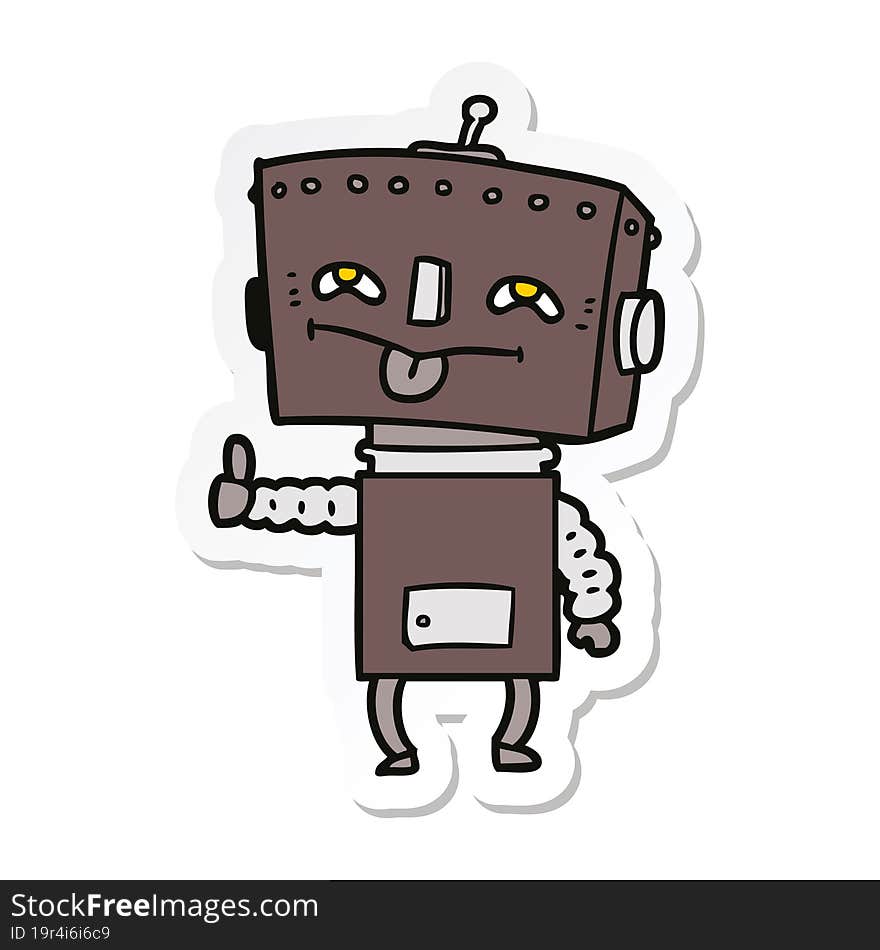 sticker of a cartoon robot