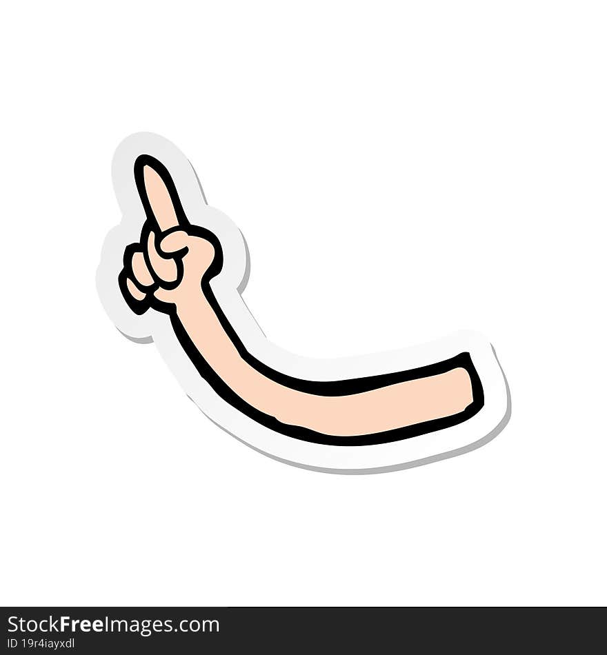 Sticker Of A Cartoon Arm