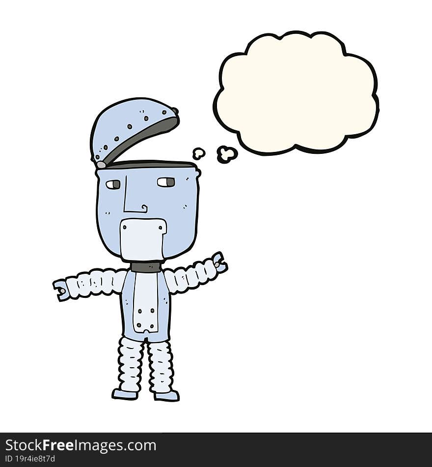 Cartoon Robot With Thought Bubble