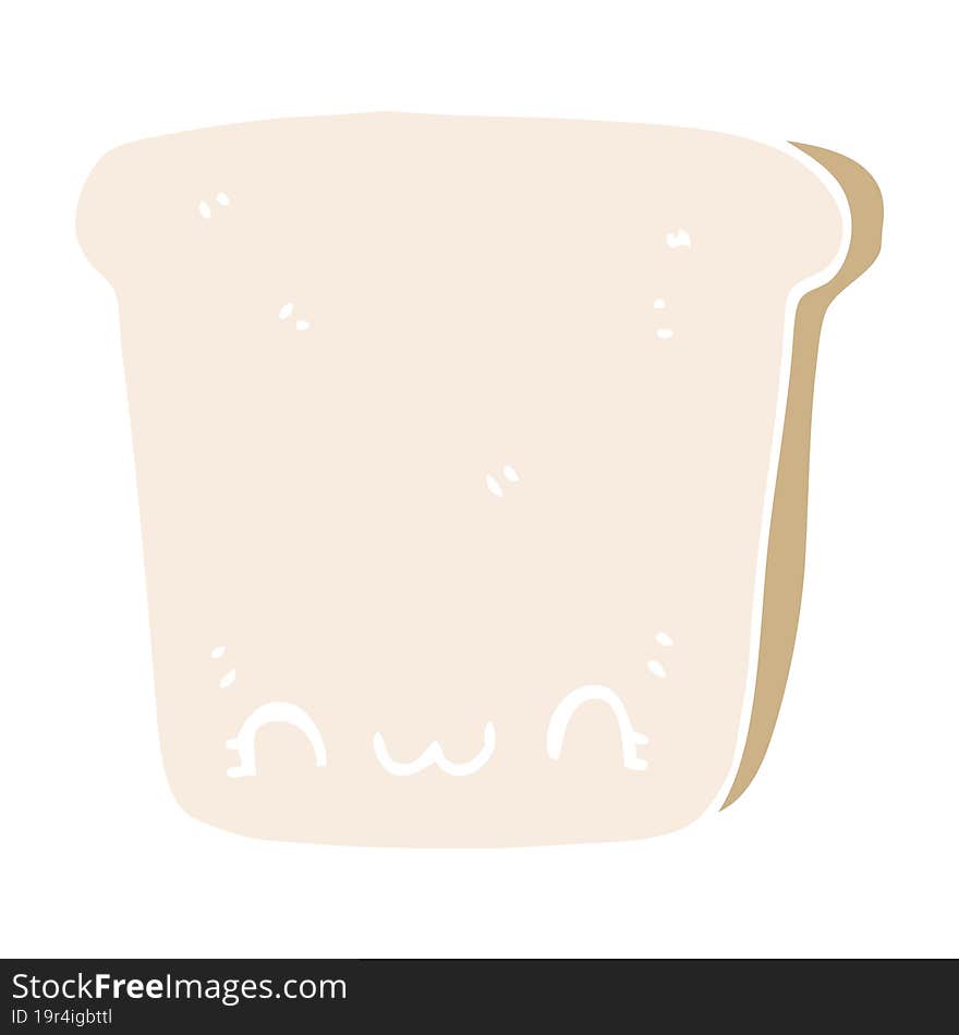 Flat Color Style Cartoon Slice Of Bread