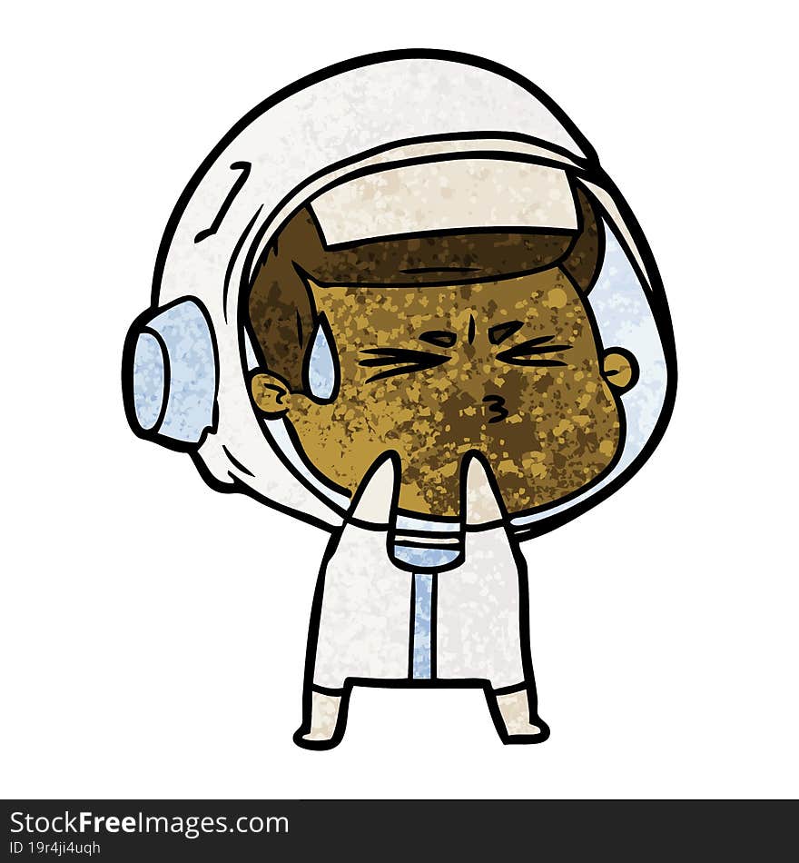 cartoon stressed astronaut. cartoon stressed astronaut