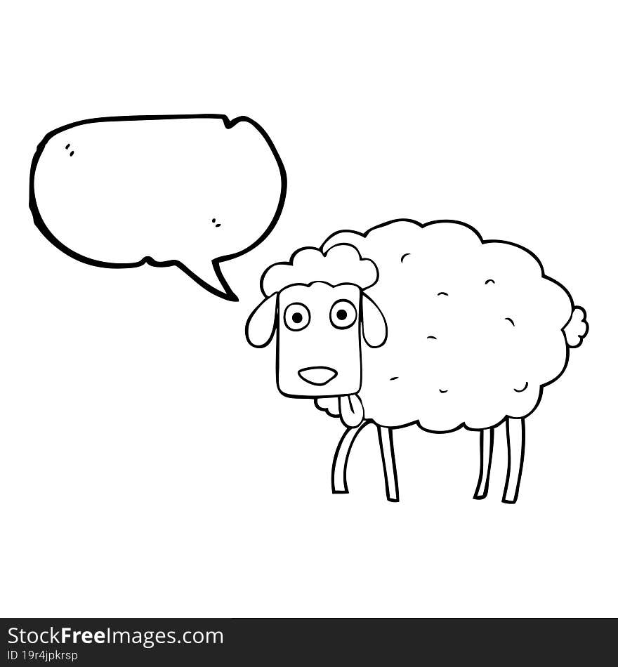 Speech Bubble Cartoon Muddy Sheep