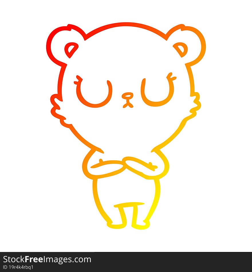 warm gradient line drawing peaceful cartoon polar bear