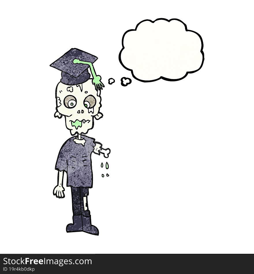 Thought Bubble Textured Cartoon Zombie Student