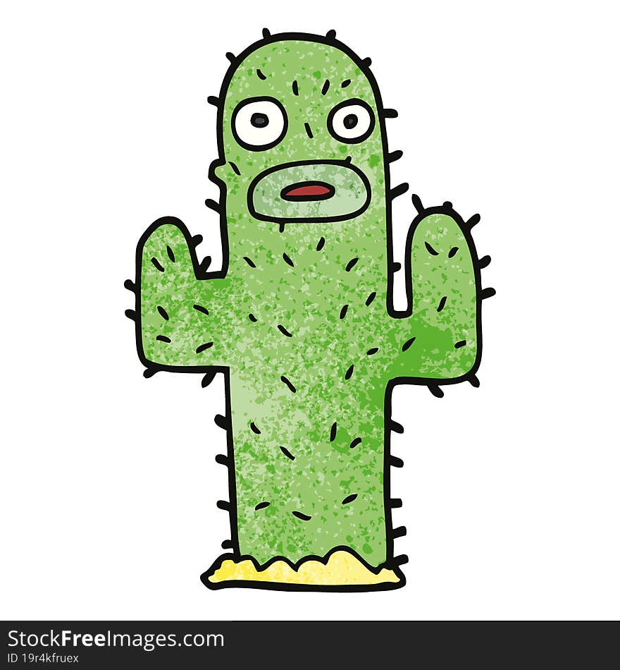 cartoon doodle cactus