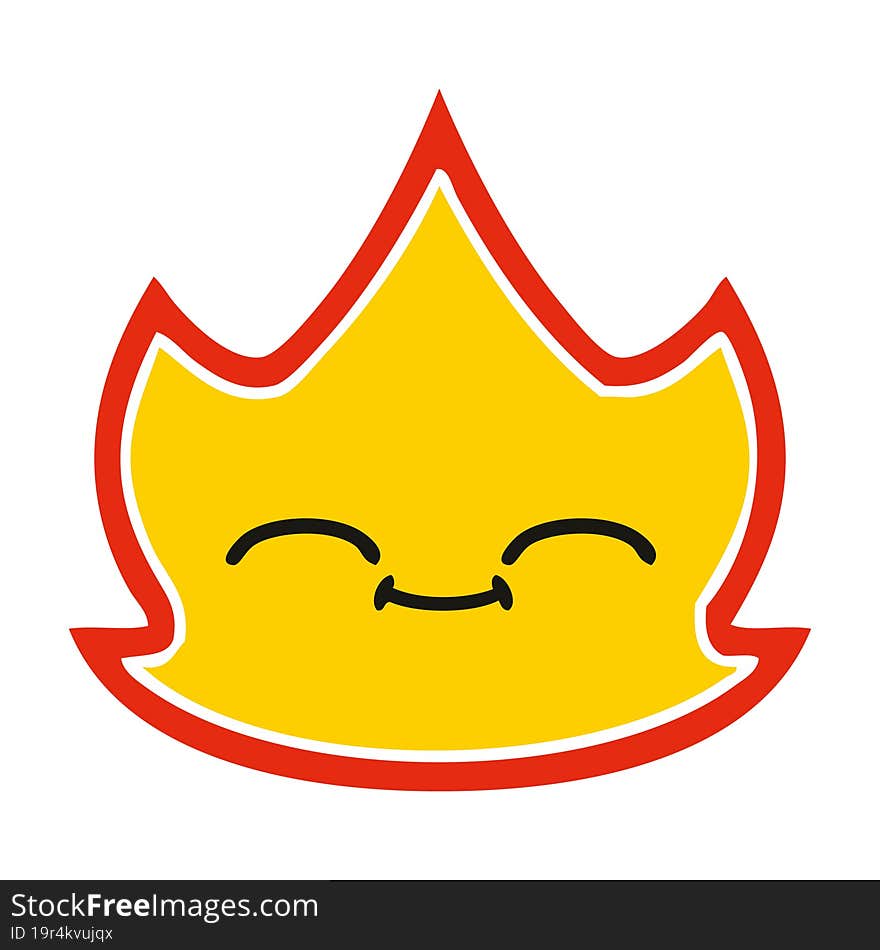 flat color retro cartoon of a fire