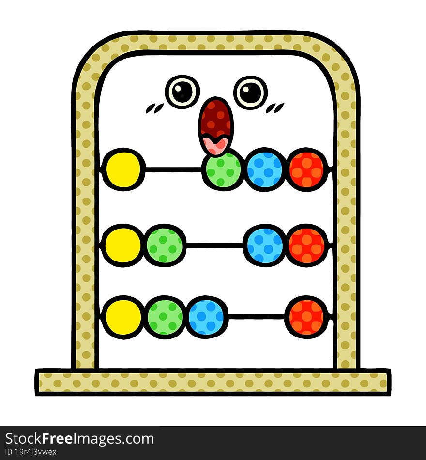 comic book style cartoon abacus