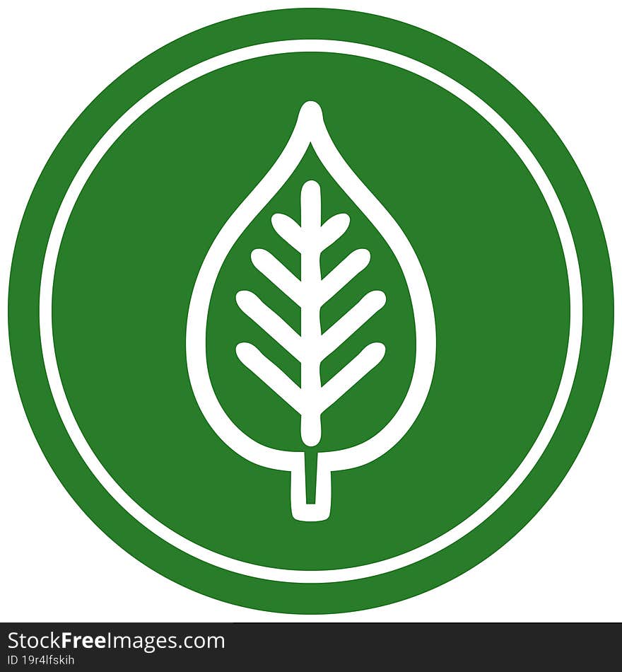 natural leaf circular icon symbol