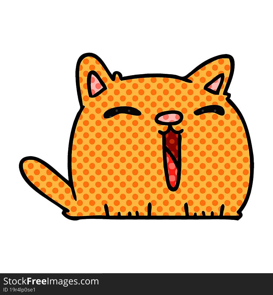 cartoon of cute kawaii cat