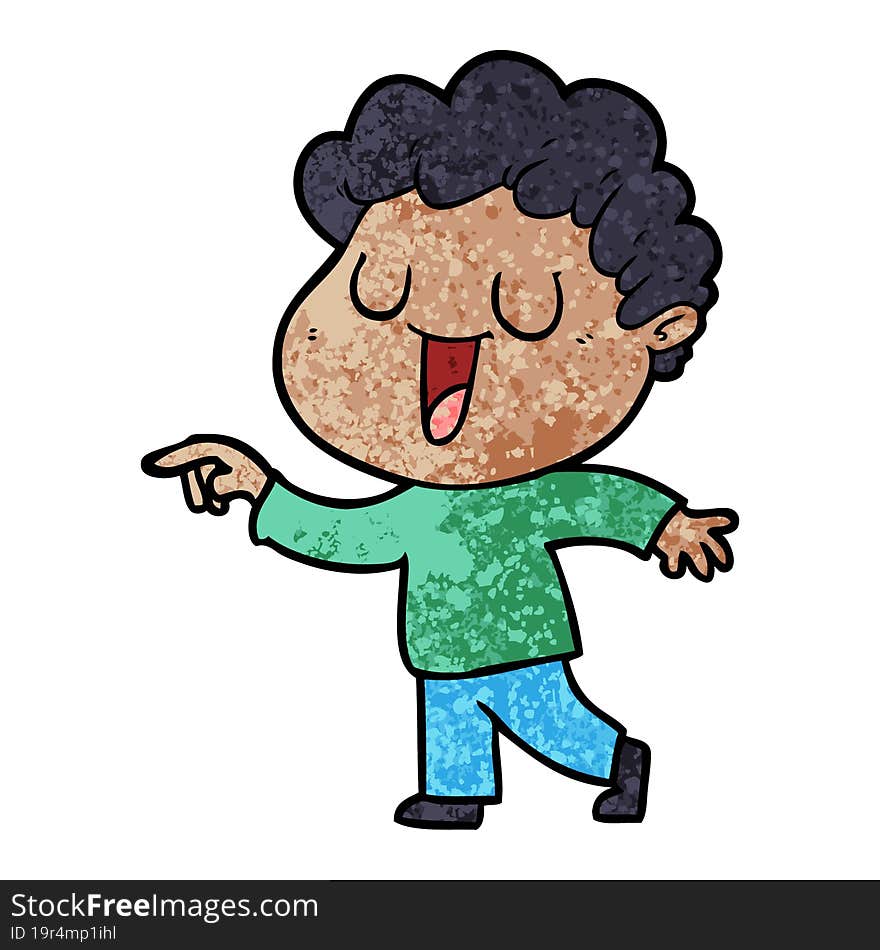 laughing cartoon man pointing. laughing cartoon man pointing