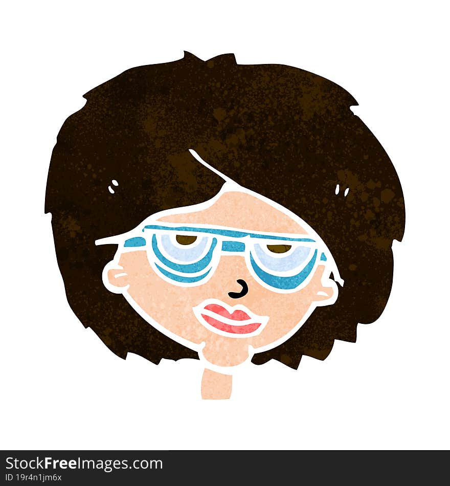 cartoon woman wearing spectacles