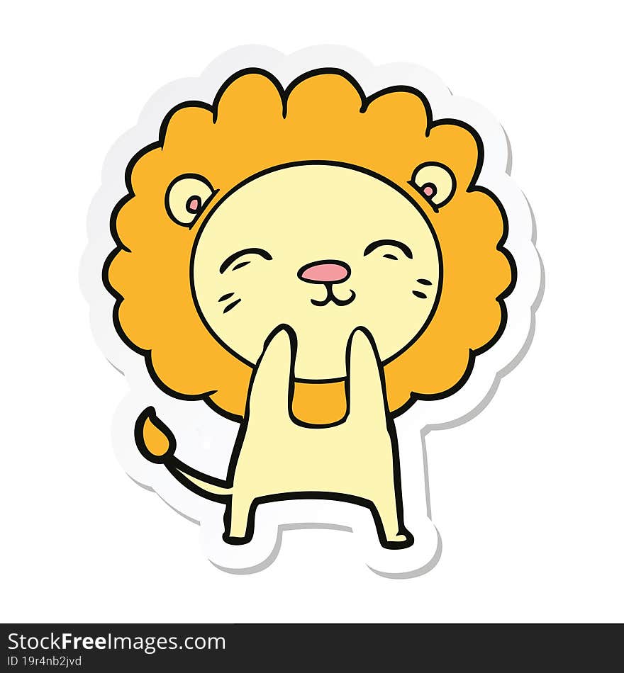 sticker of a cartoon lion