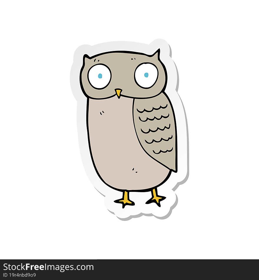 sticker of a cartoon owl