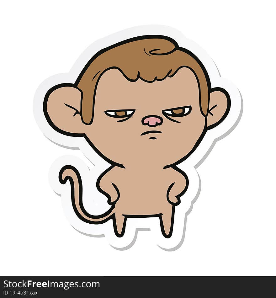 sticker of a cartoon monkey