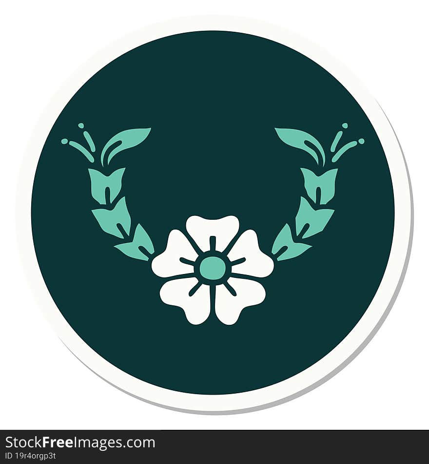 tattoo style sticker of a decorative flower