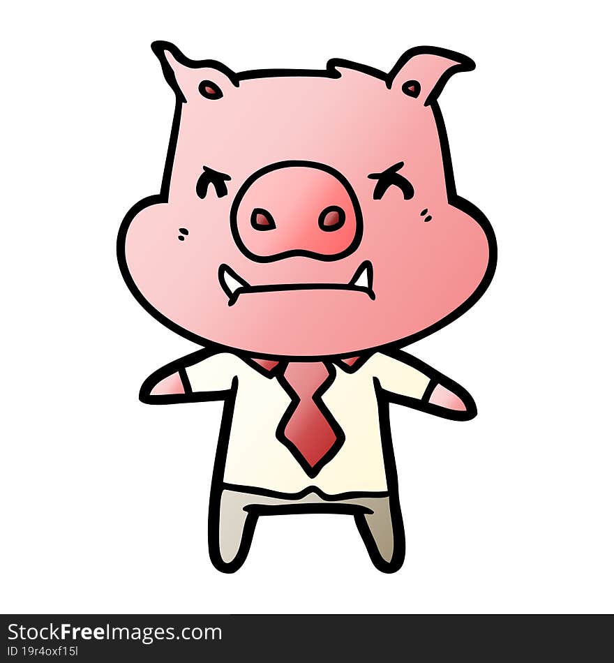 angry cartoon pig boss. angry cartoon pig boss