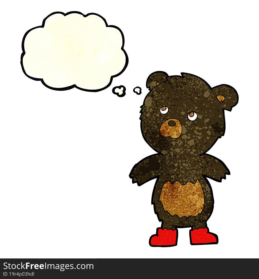 cartoon cute little bear with thought bubble