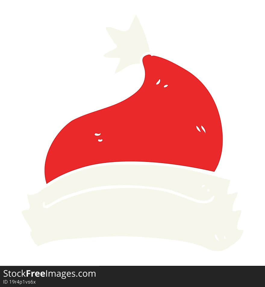 flat color illustration of a cartoon christmas hat